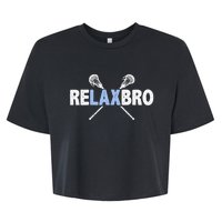 RELAX BRO Funny Lacrosse Player Lax Lover Joke Bella+Canvas Jersey Crop Tee