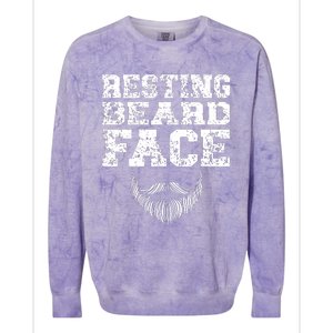 Resting Beard Face Beard Lover Bearded Guy Mustache Colorblast Crewneck Sweatshirt