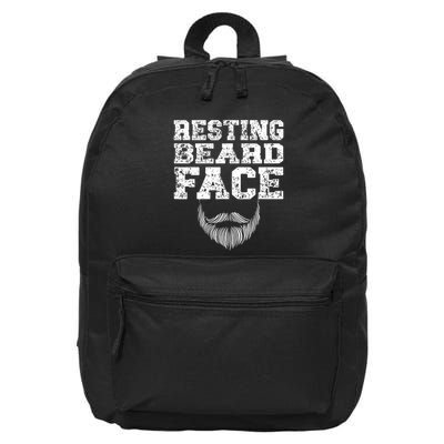 Resting Beard Face Beard Lover Bearded Guy Mustache 16 in Basic Backpack