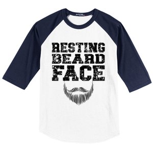 Resting Beard Face Beard Lover Bearded Guy Mustache Baseball Sleeve Shirt