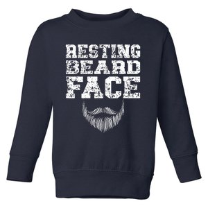 Resting Beard Face Beard Lover Bearded Guy Mustache Toddler Sweatshirt