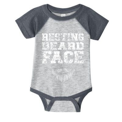 Resting Beard Face Beard Lover Bearded Guy Mustache Infant Baby Jersey Bodysuit