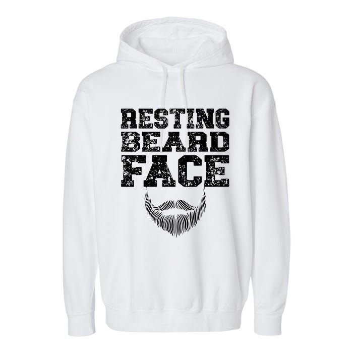 Resting Beard Face Beard Lover Bearded Guy Mustache Garment-Dyed Fleece Hoodie