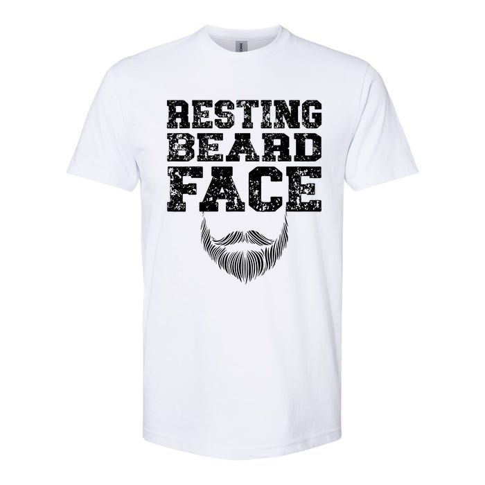 Resting Beard Face Beard Lover Bearded Guy Mustache Softstyle CVC T-Shirt