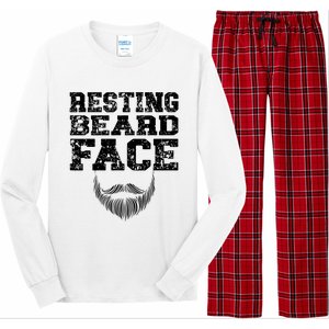 Resting Beard Face Beard Lover Bearded Guy Mustache Long Sleeve Pajama Set