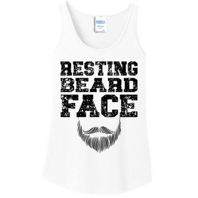 Resting Beard Face Beard Lover Bearded Guy Mustache Ladies Essential Tank