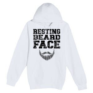 Resting Beard Face Beard Lover Bearded Guy Mustache Premium Pullover Hoodie