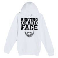 Resting Beard Face Beard Lover Bearded Guy Mustache Premium Pullover Hoodie