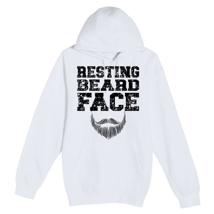 Resting Beard Face Beard Lover Bearded Guy Mustache Premium Pullover Hoodie