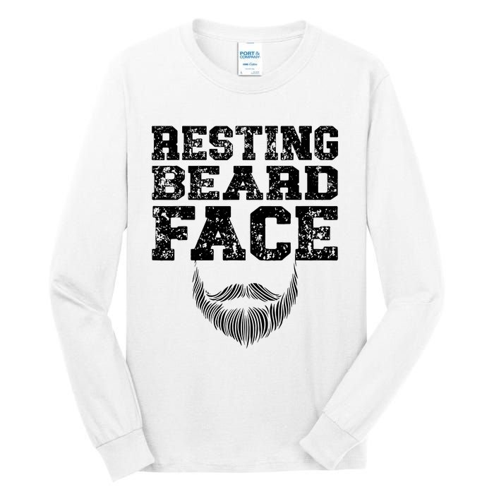 Resting Beard Face Beard Lover Bearded Guy Mustache Tall Long Sleeve T-Shirt