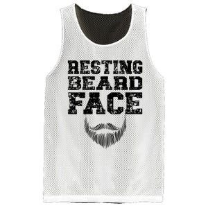 Resting Beard Face Beard Lover Bearded Guy Mustache Mesh Reversible Basketball Jersey Tank