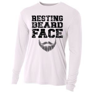 Resting Beard Face Beard Lover Bearded Guy Mustache Cooling Performance Long Sleeve Crew