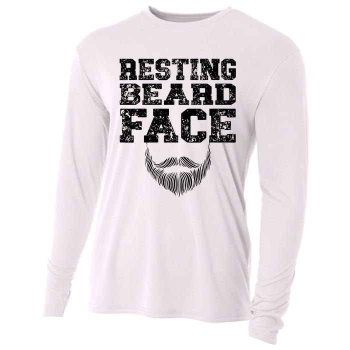 Resting Beard Face Beard Lover Bearded Guy Mustache Cooling Performance Long Sleeve Crew