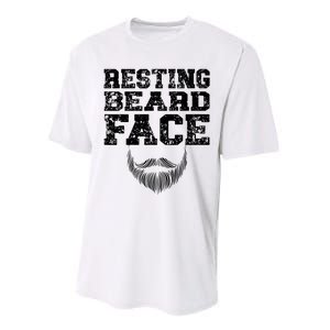 Resting Beard Face Beard Lover Bearded Guy Mustache Performance Sprint T-Shirt