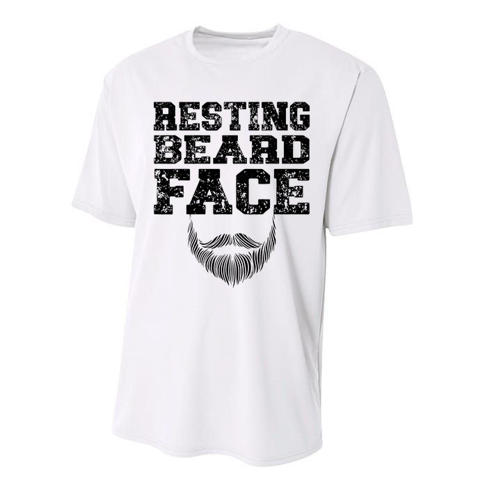 Resting Beard Face Beard Lover Bearded Guy Mustache Performance Sprint T-Shirt