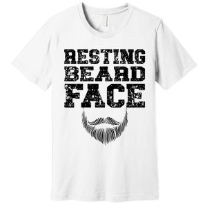 Resting Beard Face Beard Lover Bearded Guy Mustache Premium T-Shirt