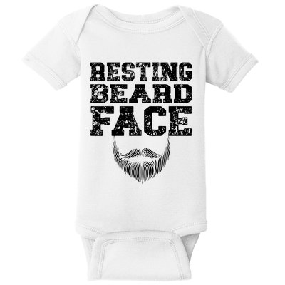 Resting Beard Face Beard Lover Bearded Guy Mustache Baby Bodysuit