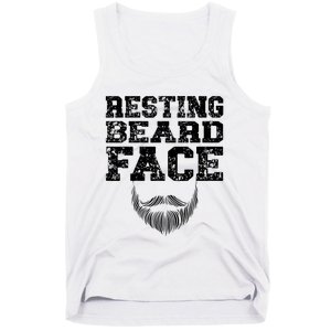 Resting Beard Face Beard Lover Bearded Guy Mustache Tank Top