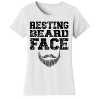 Resting Beard Face Beard Lover Bearded Guy Mustache Women's T-Shirt