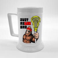 Relax Bro! Funny Sasquatch Lax Bigfoot Lacrosse Vintage 80S Beer Stein