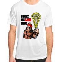 Relax Bro! Funny Sasquatch Lax Bigfoot Lacrosse Vintage 80S Adult ChromaSoft Performance T-Shirt