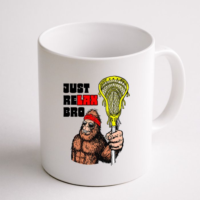 Relax Bro! Funny Sasquatch Lax Bigfoot Lacrosse Vintage 80S Coffee Mug