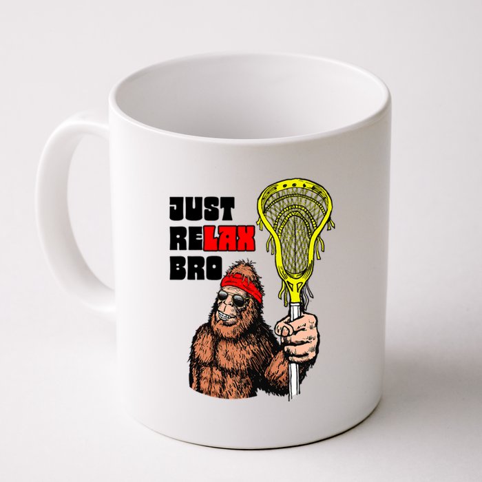 Relax Bro! Funny Sasquatch Lax Bigfoot Lacrosse Vintage 80S Coffee Mug