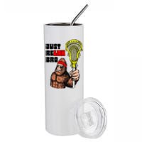 Relax Bro! Funny Sasquatch Lax Bigfoot Lacrosse Vintage 80S Stainless Steel Tumbler