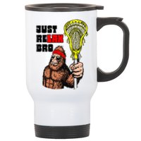 Relax Bro! Funny Sasquatch Lax Bigfoot Lacrosse Vintage 80S Stainless Steel Travel Mug