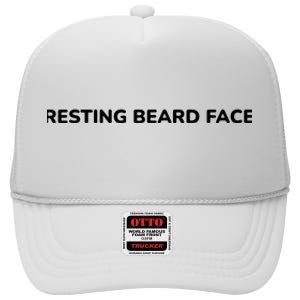 Resting Beard Face High Crown Mesh Back Trucker Hat