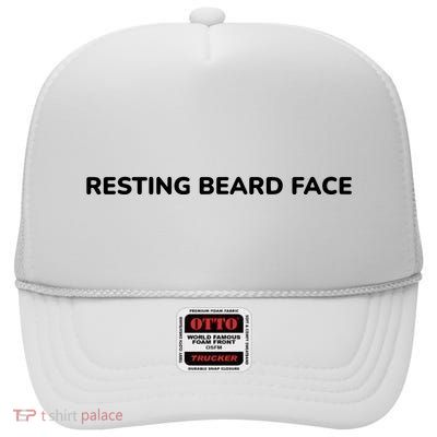 Resting Beard Face High Crown Mesh Back Trucker Hat