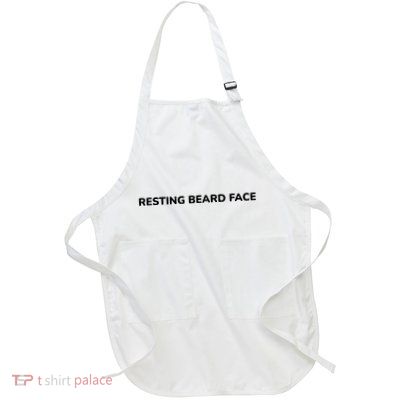 Resting Beard Face Full-Length Apron With Pockets