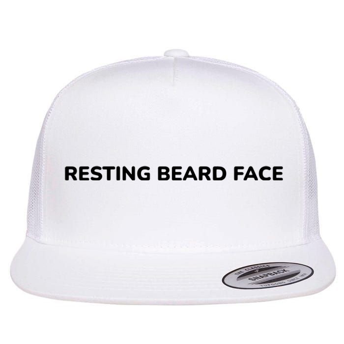 Resting Beard Face Flat Bill Trucker Hat