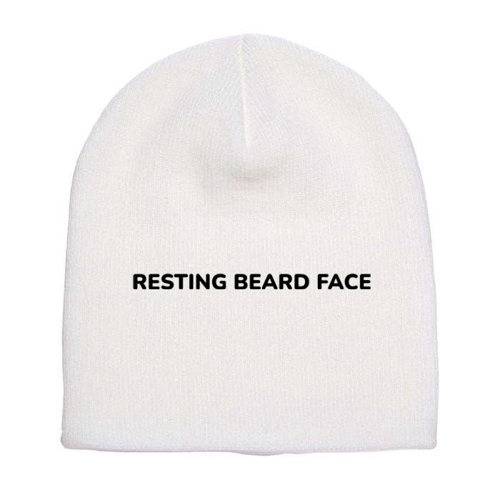 Resting Beard Face Short Acrylic Beanie