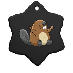 Rodent Beaver Funny Beaver Costume Cool Beaver Ceramic Star Ornament