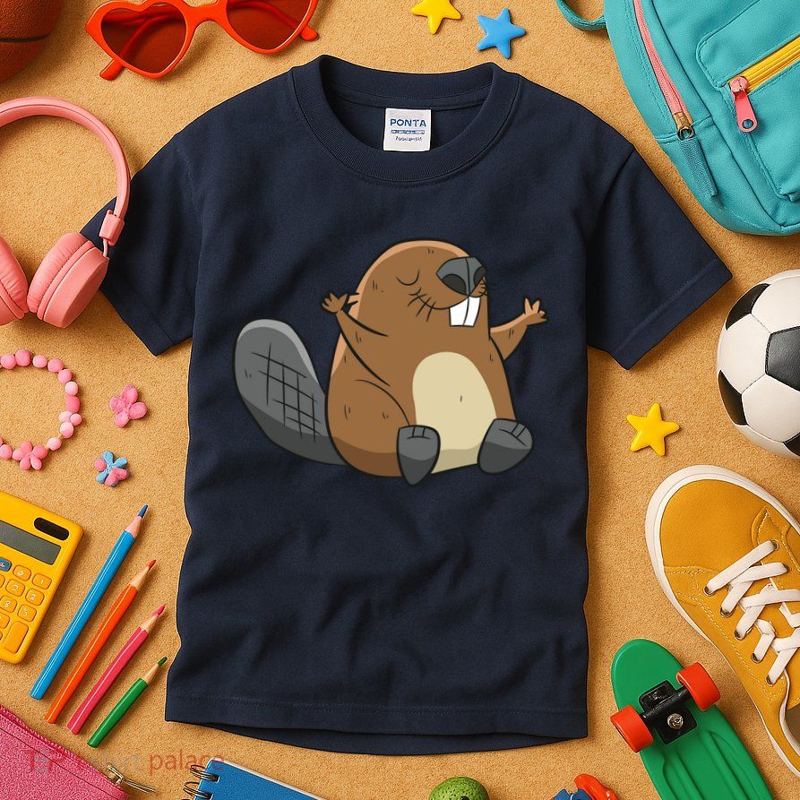 Rodent Beaver Funny Beaver Costume Cool Beaver Kids T-Shirt