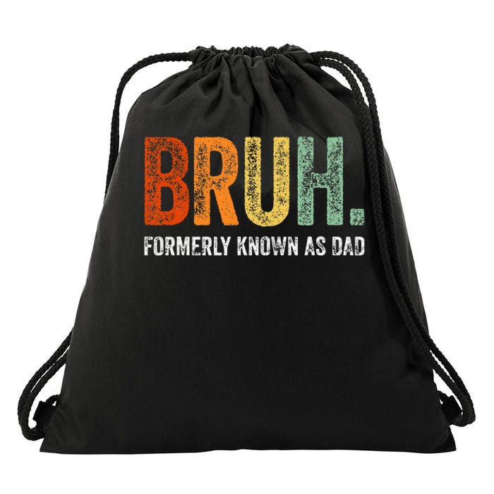 Retro Bruh Formerly Known As Dad Gifts Funny FatherS Day Drawstring Bag