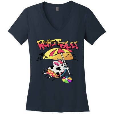 Roast Beef Funny Dustin Men Women Beef Roast Lover Women's V-Neck T-Shirt