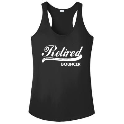 Retired Bouncer Funny Retirement Party Gift Bar Club Ladies PosiCharge Competitor Racerback Tank