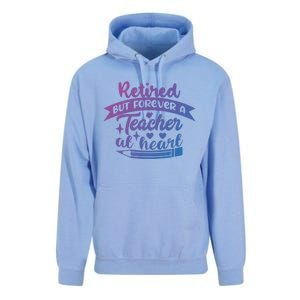 Retired But Forever A Teacher At Heart Teacher Retiret Gift Unisex Surf Hoodie