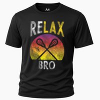 Relax Bro Funny Lacrosse Sayings Lax Player Coach Team Gift Cooling Performance Crew T-Shirt