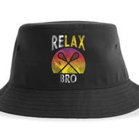 Relax Bro Funny Lacrosse Sayings Lax Player Coach Team Gift Sustainable Bucket Hat