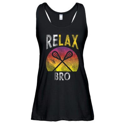 Relax Bro Funny Lacrosse Sayings Lax Player Coach Team Gift Ladies Essential Flowy Tank