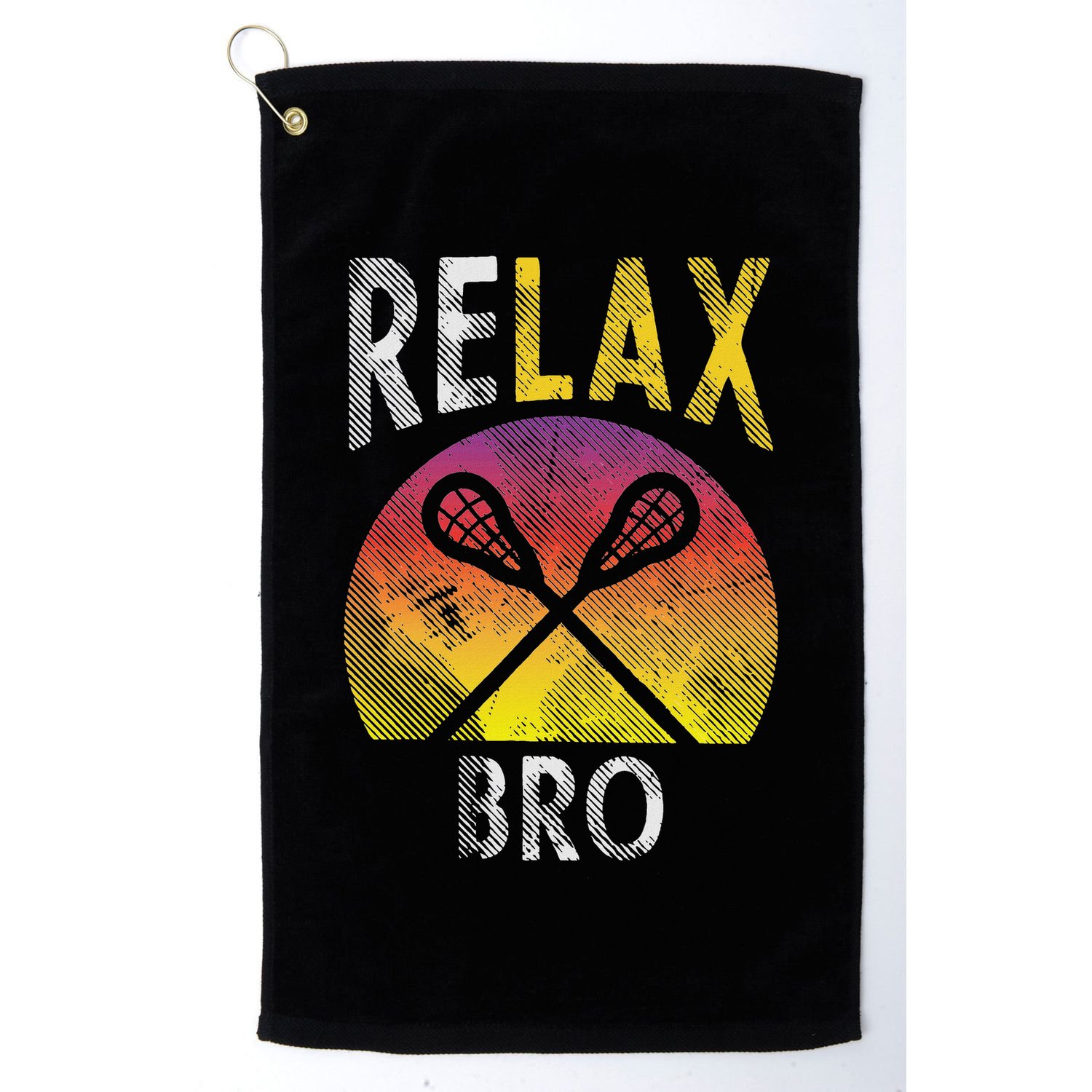 Relax Bro Funny Lacrosse Sayings Lax Player Coach Team Gift Golf Towel