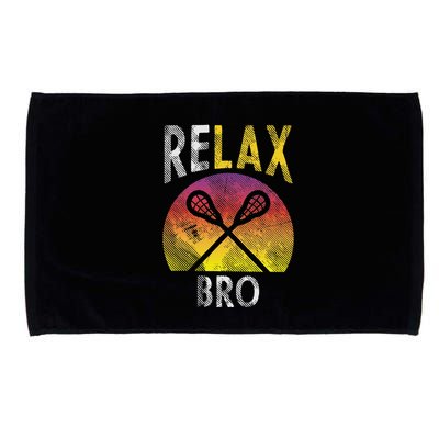Relax Bro Funny Lacrosse Sayings Lax Player Coach Team Gift Microfiber Hand Towel