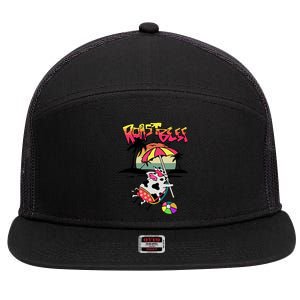 Roast Beef Funny Cow On The Beach Trending 7 Panel Mesh Trucker Snapback Hat