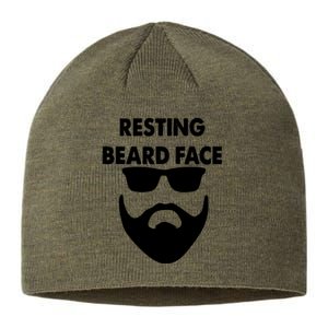 Resting Beard Face Funny Beard Sustainable Beanie