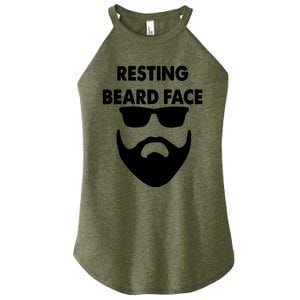 Resting Beard Face Funny Beard Women's Perfect Tri Rocker Tank