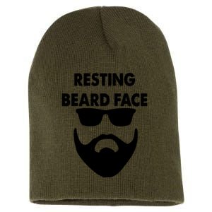 Resting Beard Face Funny Beard Short Acrylic Beanie