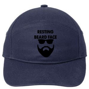 Resting Beard Face Funny Beard 7-Panel Snapback Hat